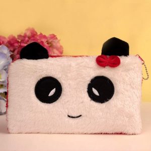 Rectangular Panda Face Plush Coin Purse