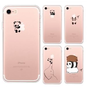 Small Panda Cartoons Soft Transparent iPhone Case
