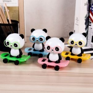 Skateboard Panda Solar Car Decoration