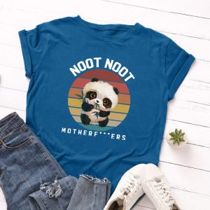 Womens Panda NOOT NOOT Cartoon Tee