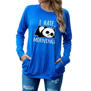 Womens I HATE MORNINGS Panda Sweatshirt