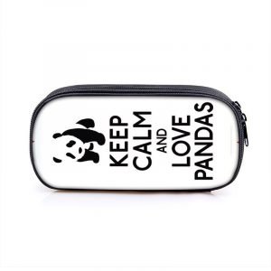 Double-layer Zipper Panda Pencil Case