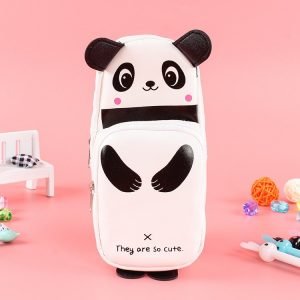PU Leather Panda Cartoon Pencil Case