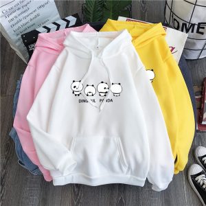 Four Pandas Print Hoodie