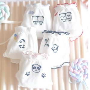 Panda Embroidery Ruffled Edge Girl Panties