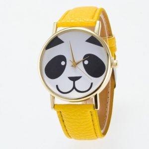 Unisex Panda Face Round Dial Watch