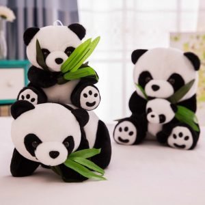 Panda Eating Bamboo Stuffed Toy