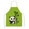 Happy Panda Cartoons Cotton Linen Apron