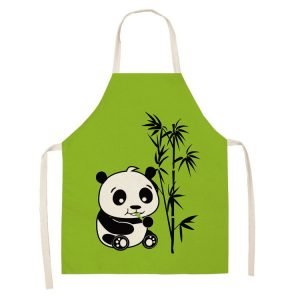 Happy Panda Cartoons Cotton Linen Apron