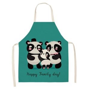 Panda Family and Life Cotton Linen Apron