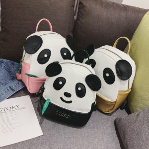 PU Cartoon Panda School Backpack