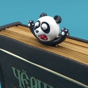 1pc Grimacing Panda PVC Bookmark