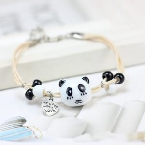 Hand Woven Ceramic Panda Beads Bracelet