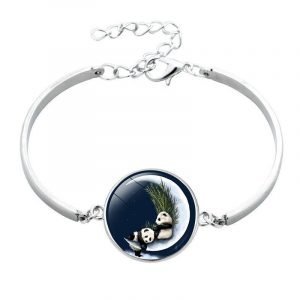 Bamboo Time Panda Silver Bangle