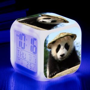 Color-changing LED Panda Cube Alarm