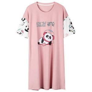 Womens Panda with Headphones Cartoon Pajama