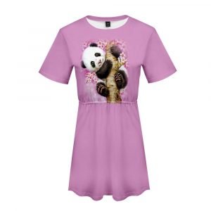 3D Color-printed Cartoon Panda Dress