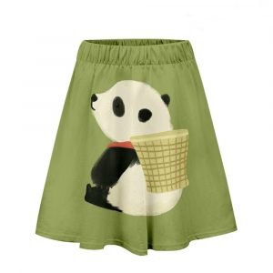 3D Color-printed Panda Flare Skirt