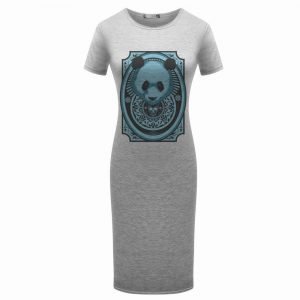 Gray Cartoon Panda Long Dress