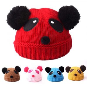 Fluffy-Ear Panda Crochet Babies Hat