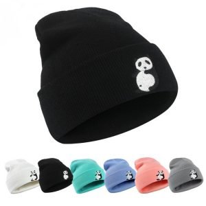 Panda Solid Color Beanie
