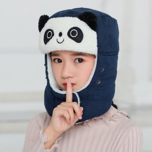 Kids Winter Panda Bomber Hat