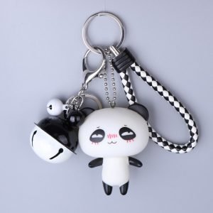 Panda Doll and Bell Keychain