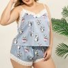 Plus Size Female Panda Print Pajamas