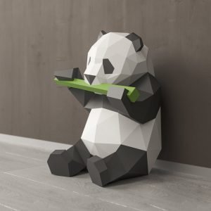 Fun Panda Geometric Papercraft Puzzle