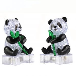 Bamboo-holding Panda Crystal Puzzle