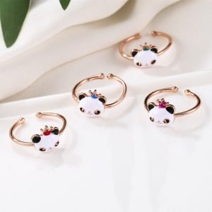 Crown Panda Adjustable Open Ring