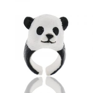 3D Panda Adjustable Open Ring