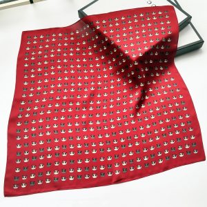 Cartoon Panda Head Print Silk Scarf