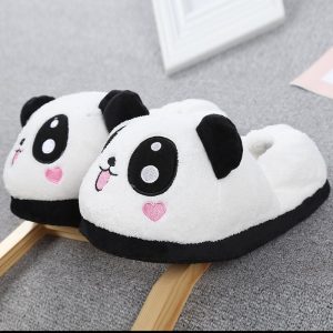 Heart Panda Cartoon Plush Slippers
