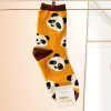 Cartoon Panda Head Print Women Cotton Socks