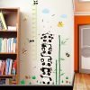 Group Panda and Bamboo Height Measure Wall Sticker