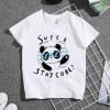 Kids Black-and-White Panda Cartoons T-shirt
